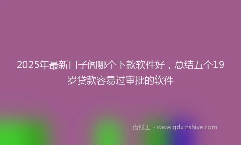 2025年最新口子阁哪个下款软件好，总结五个19岁贷款容易过审批的软件