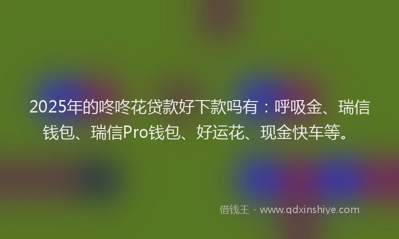 2025年的咚咚花贷款好下款吗有：呼吸金、瑞信钱包、瑞信Pro钱包、好运花、现金快车等。