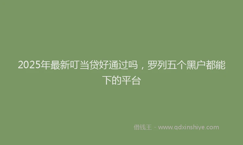 2025年最新叮当贷好通过吗，罗列五个黑户都能下的平台
