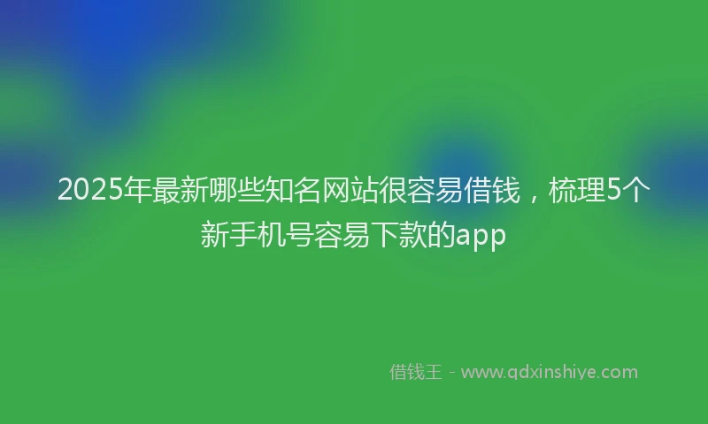 2025年最新哪些知名网站很容易借钱，梳理5个新手机号容易下款的app