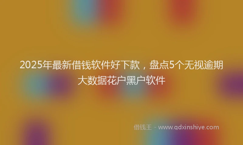 2025年最新借钱软件好下款，盘点5个无视逾期大数据花户黑户软件
