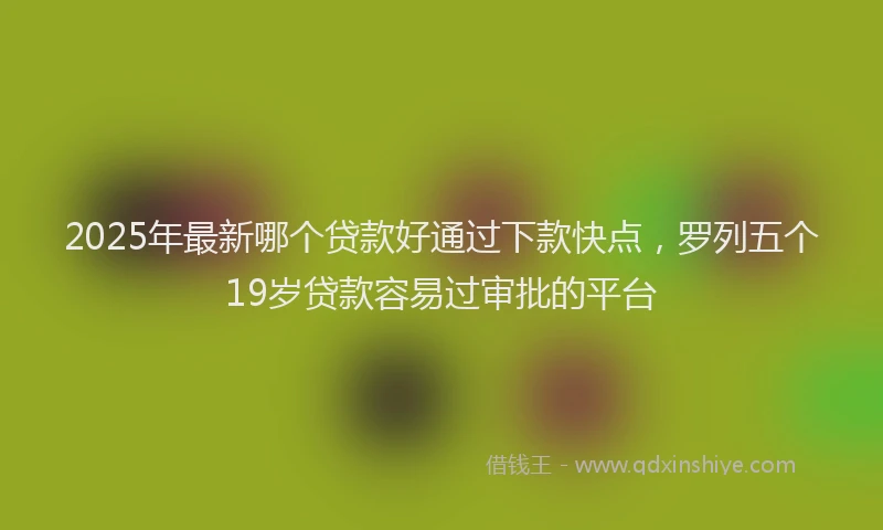 2025年最新哪个贷款好通过下款快点，罗列五个19岁贷款容易过审批的平台