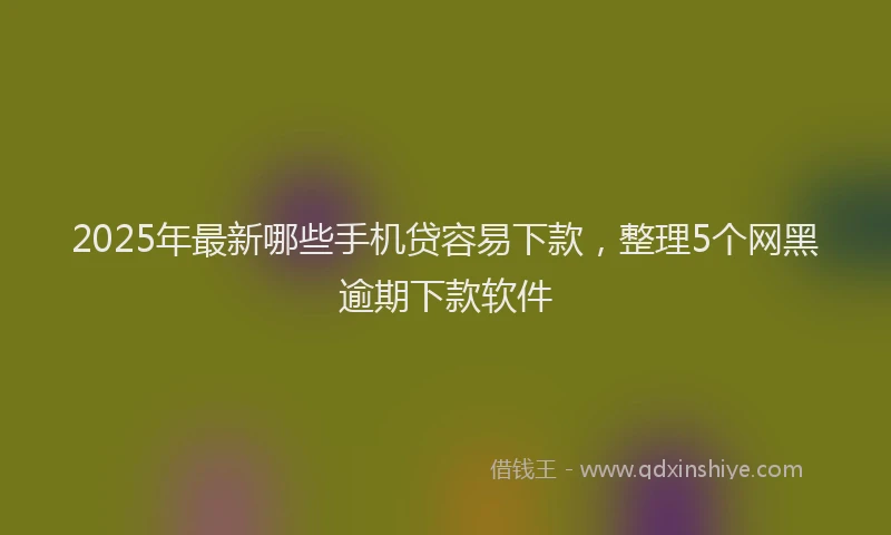 2025年最新哪些手机贷容易下款，整理5个网黑逾期下款软件