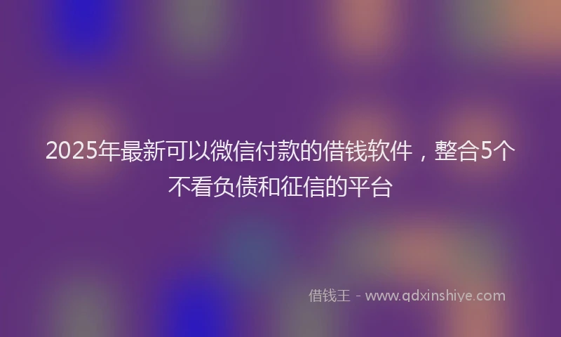 2025年最新可以微信付款的借钱软件，整合5个不看负债和征信的平台
