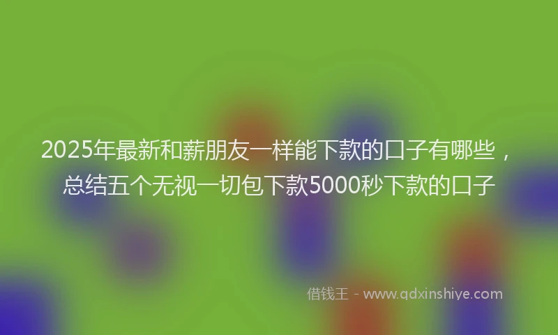 2025年最新和薪朋友一样能下款的口子有哪些，总结五个无视一切包下款5000秒下款的口子