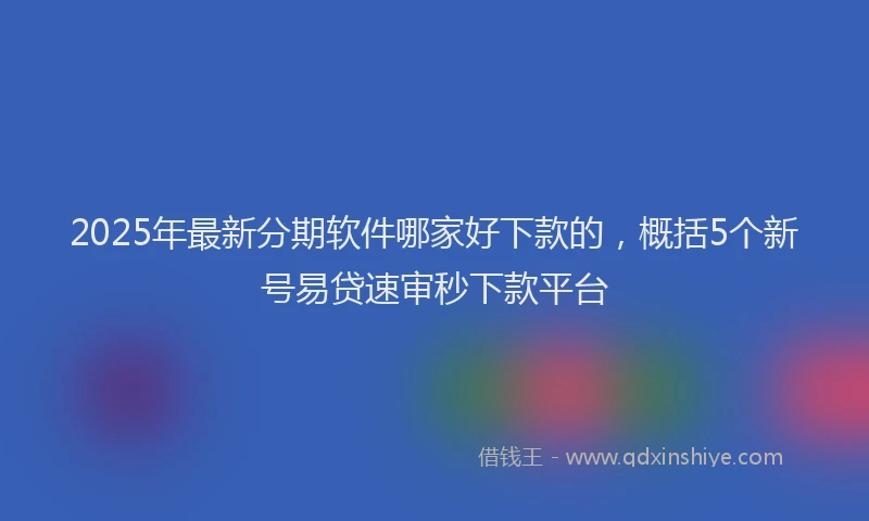 2025年最新分期软件哪家好下款的，概括5个新号易贷速审秒下款平台