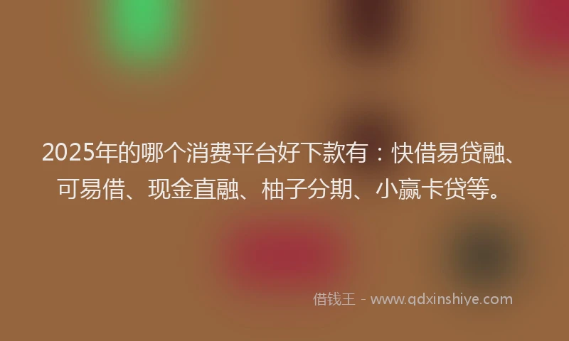 2025年的哪个消费平台好下款有：快借易贷融、可易借、现金直融、柚子分期、小赢卡贷等。