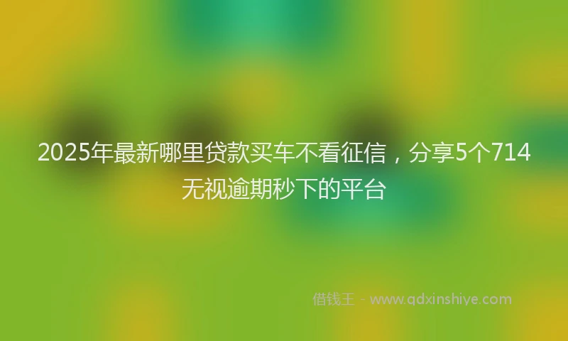 2025年最新哪里贷款买车不看征信，分享5个714无视逾期秒下的平台