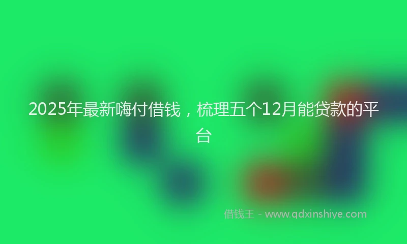 2025年最新嗨付借钱，梳理五个12月能贷款的平台
