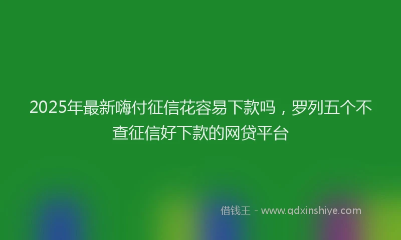 2025年最新嗨付征信花容易下款吗，罗列五个不查征信好下款的网贷平台