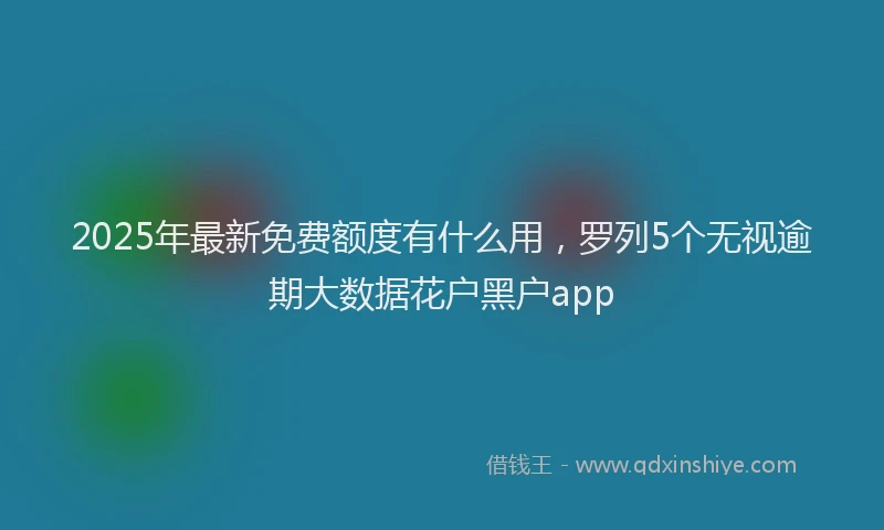 2025年最新免费额度有什么用，罗列5个无视逾期大数据花户黑户app