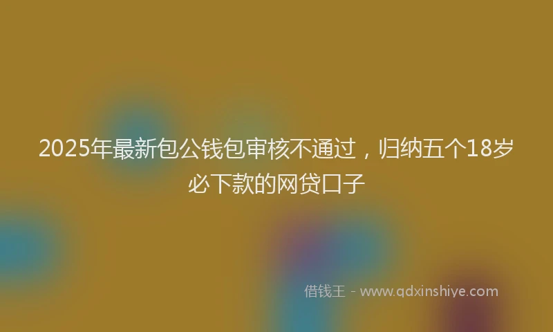 2025年最新包公钱包审核不通过，归纳五个18岁必下款的网贷口子