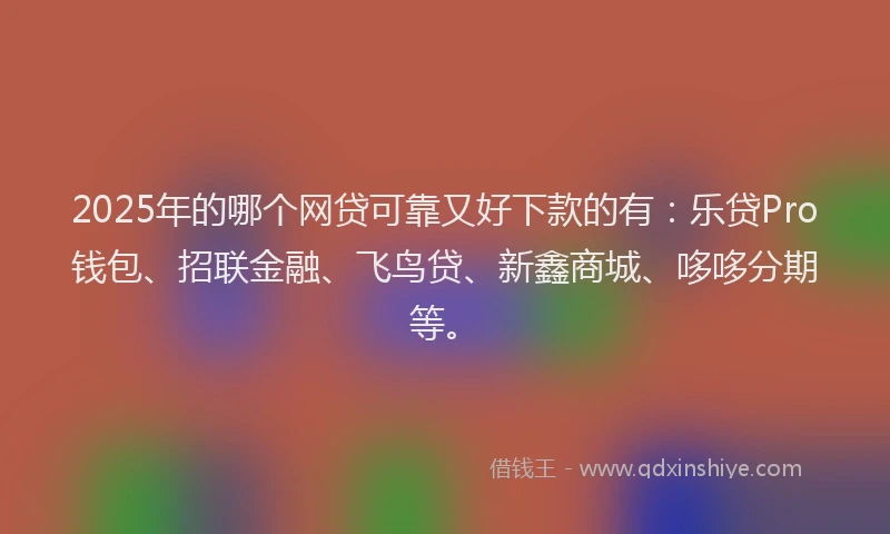 2025年的哪个网贷可靠又好下款的有：乐贷Pro钱包、招联金融、飞鸟贷、新鑫商城、哆哆分期等。