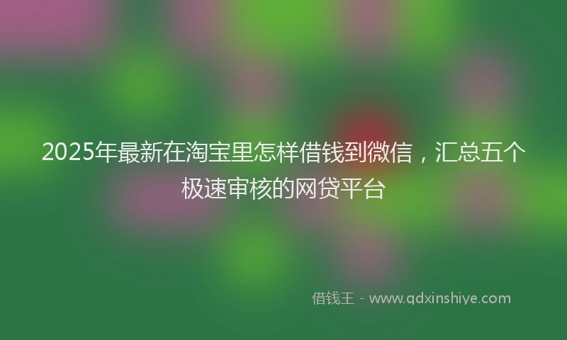 2025年最新在淘宝里怎样借钱到微信，汇总五个极速审核的网贷平台