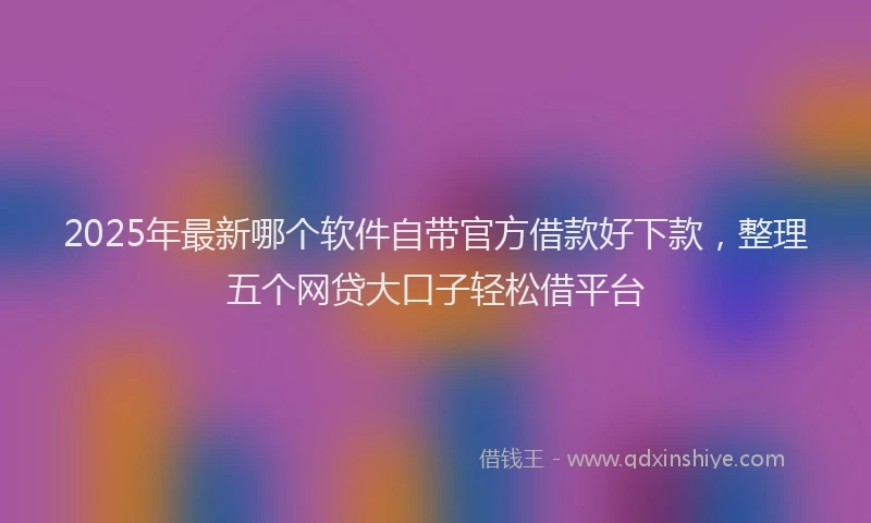 2025年最新哪个软件自带官方借款好下款，整理五个网贷大口子轻松借平台