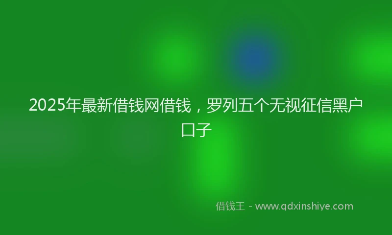 2025年最新借钱网借钱，罗列五个无视征信黑户口子