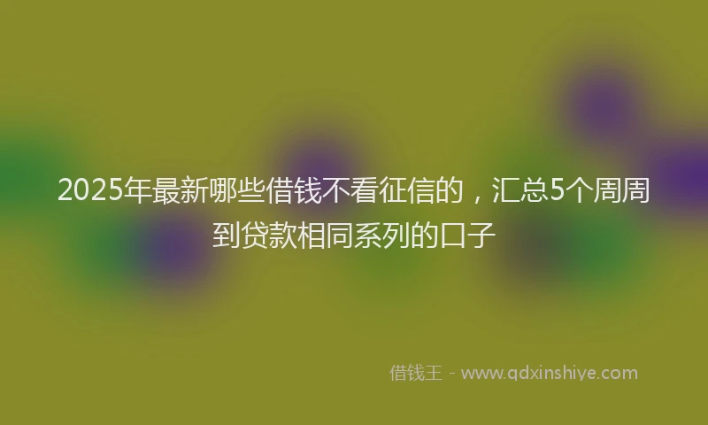 2025年最新哪些借钱不看征信的，汇总5个周周到贷款相同系列的口子