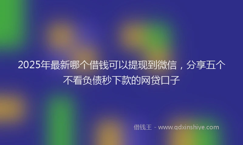 2025年最新哪个借钱可以提现到微信，分享五个不看负债秒下款的网贷口子