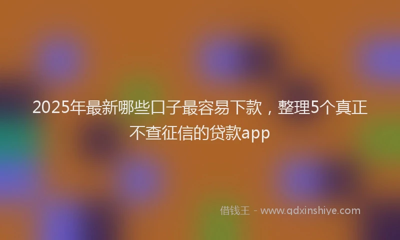 2025年最新哪些口子最容易下款，整理5个真正不查征信的贷款app