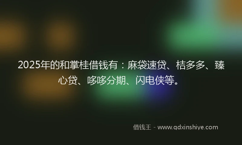 2025年的和掌桂借钱有：麻袋速贷、桔多多、臻心贷、哆哆分期、闪电侠等。