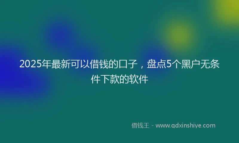 2025年最新可以借钱的口子，盘点5个黑户无条件下款的软件