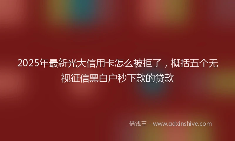 2025年最新光大信用卡怎么被拒了，概括五个无视征信黑白户秒下款的贷款