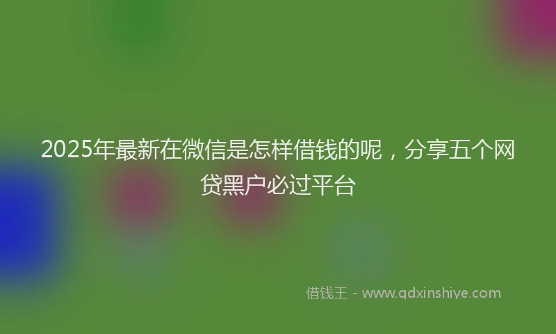 2025年最新在微信是怎样借钱的呢，分享五个网贷黑户必过平台