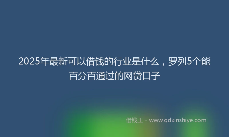 2025年最新可以借钱的行业是什么，罗列5个能百分百通过的网贷口子