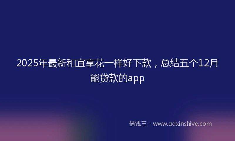 2025年最新和宜享花一样好下款，总结五个12月能贷款的app