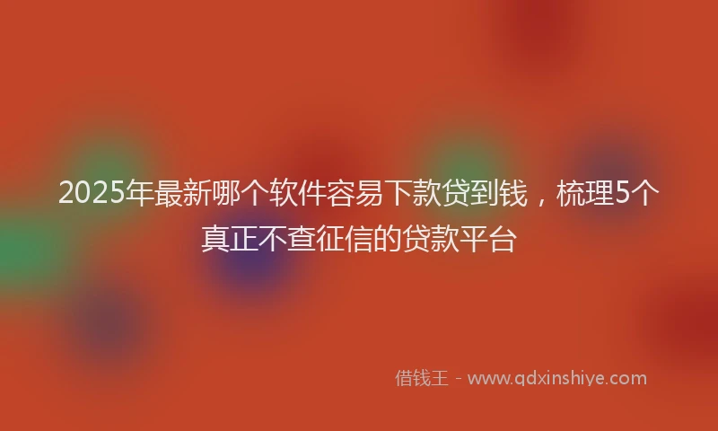 2025年最新哪个软件容易下款贷到钱，梳理5个真正不查征信的贷款平台