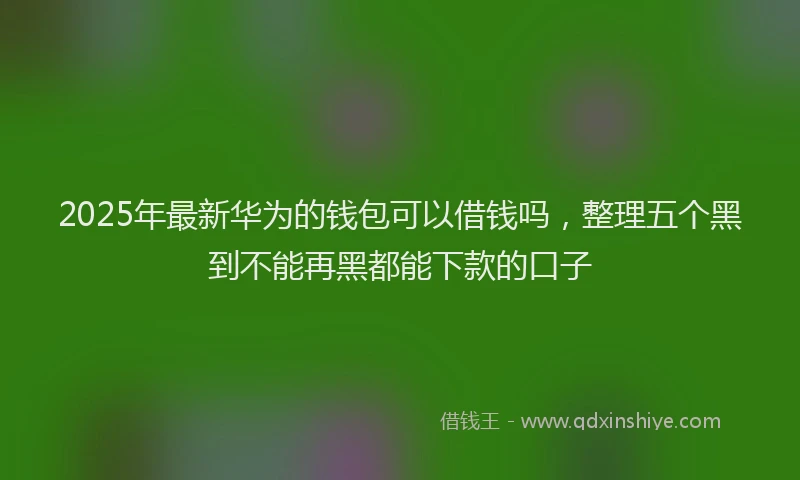 2025年最新华为的钱包可以借钱吗，整理五个黑到不能再黑都能下款的口子
