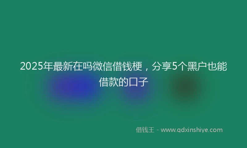 2025年最新在吗微信借钱梗，分享5个黑户也能借款的口子