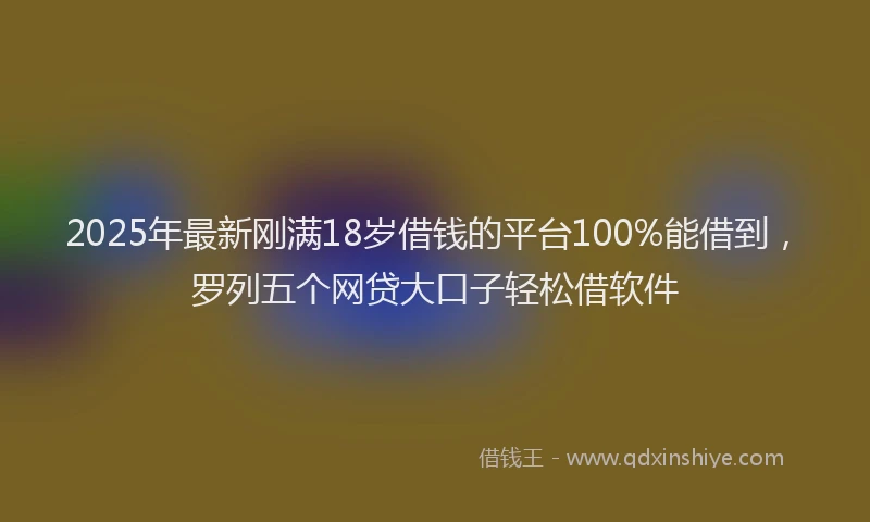 2025年最新刚满18岁借钱的平台100%能借到，罗列五个网贷大口子轻松借软件
