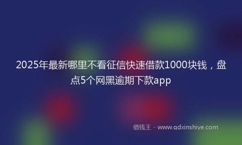 2025年最新哪里不看征信快速借款1000块钱，盘点5个网黑逾期下款app