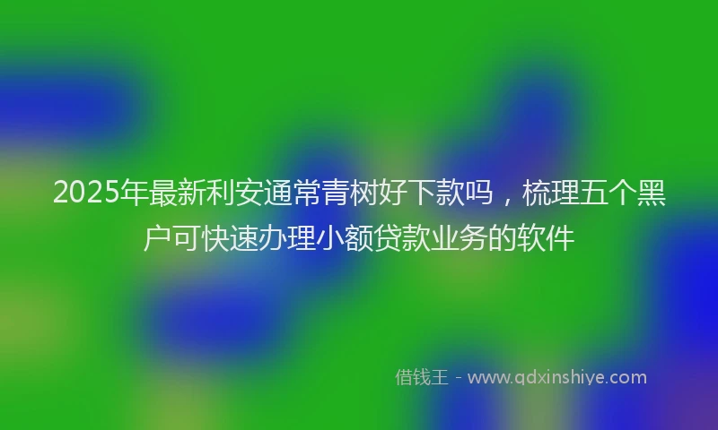 2025年最新利安通常青树好下款吗，梳理五个黑户可快速办理小额贷款业务的软件