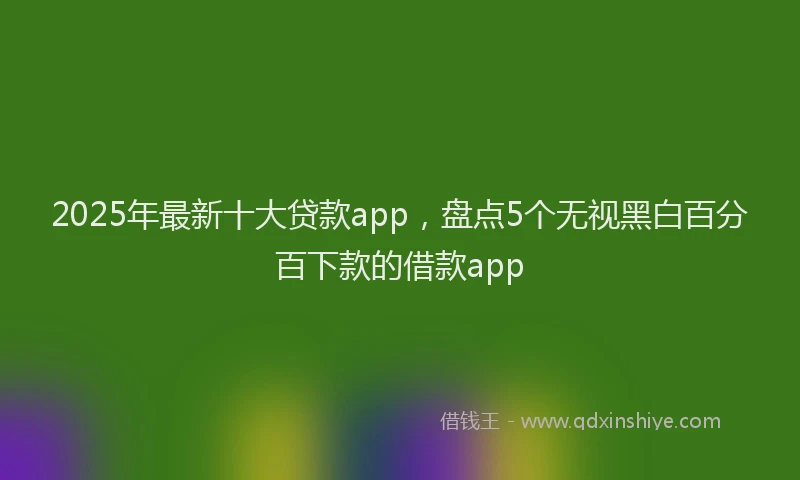 2025年最新十大贷款app，盘点5个无视黑白百分百下款的借款app