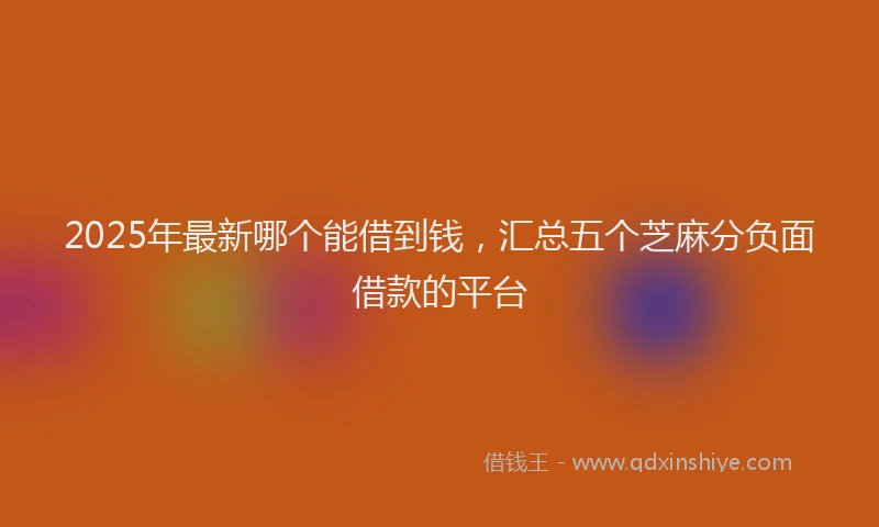 2025年最新哪个能借到钱，汇总五个芝麻分负面借款的平台