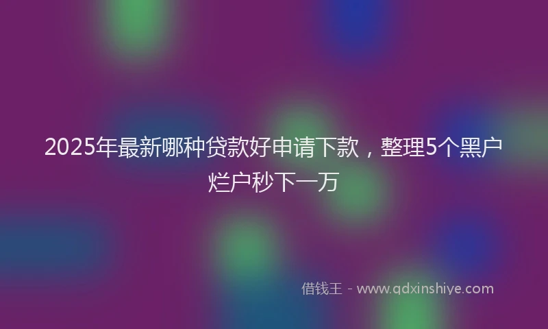2025年最新哪种贷款好申请下款，整理5个黑户烂户秒下一万