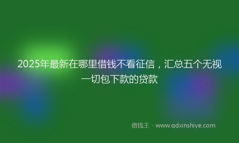 2025年最新在哪里借钱不看征信，汇总五个无视一切包下款的贷款
