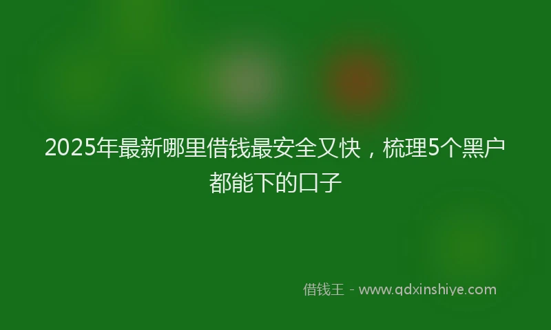 2025年最新哪里借钱最安全又快，梳理5个黑户都能下的口子