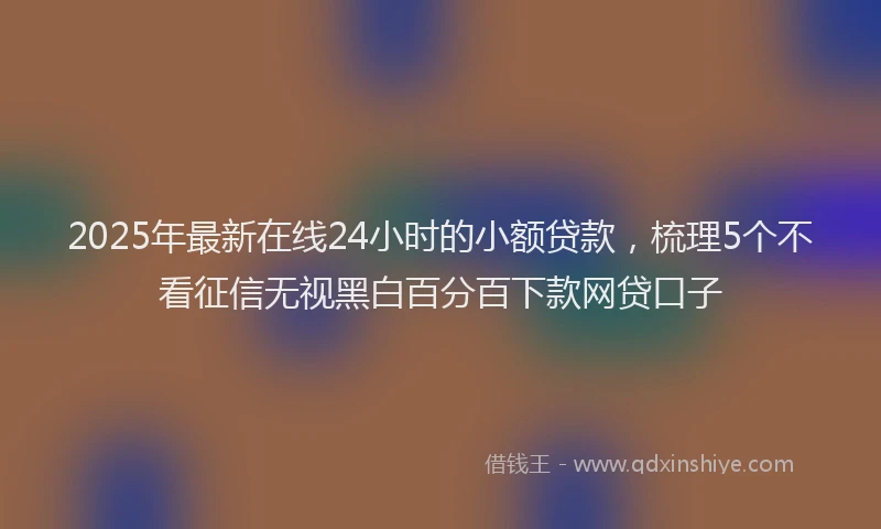 2025年最新在线24小时的小额贷款，梳理5个不看征信无视黑白百分百下款网贷口子