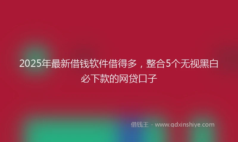 2025年最新借钱软件借得多，整合5个无视黑白必下款的网贷口子