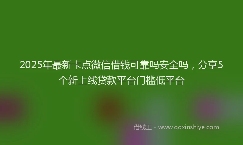 2025年最新卡点微信借钱可靠吗安全吗，分享5个新上线贷款平台门槛低平台