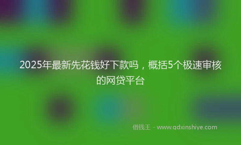 2025年最新先花钱好下款吗，概括5个极速审核的网贷平台