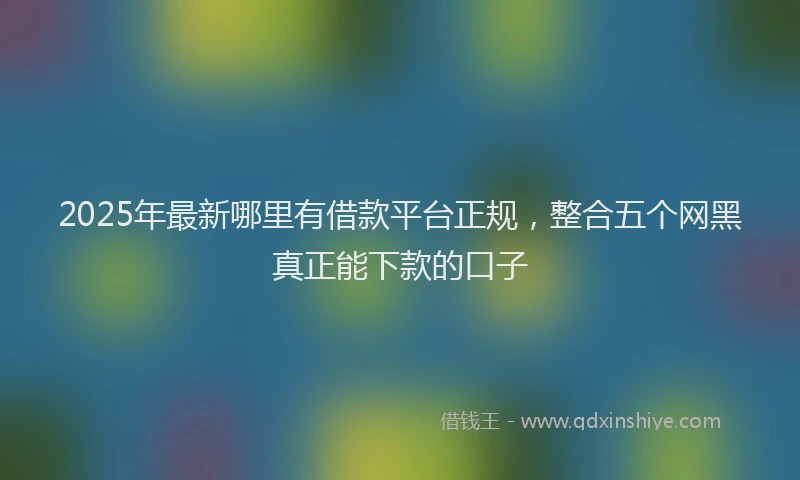 2025年最新哪里有借款平台正规，整合五个网黑真正能下款的口子