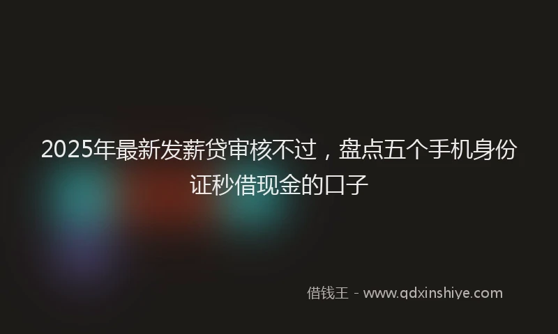 2025年最新发薪贷审核不过，盘点五个手机身份证秒借现金的口子