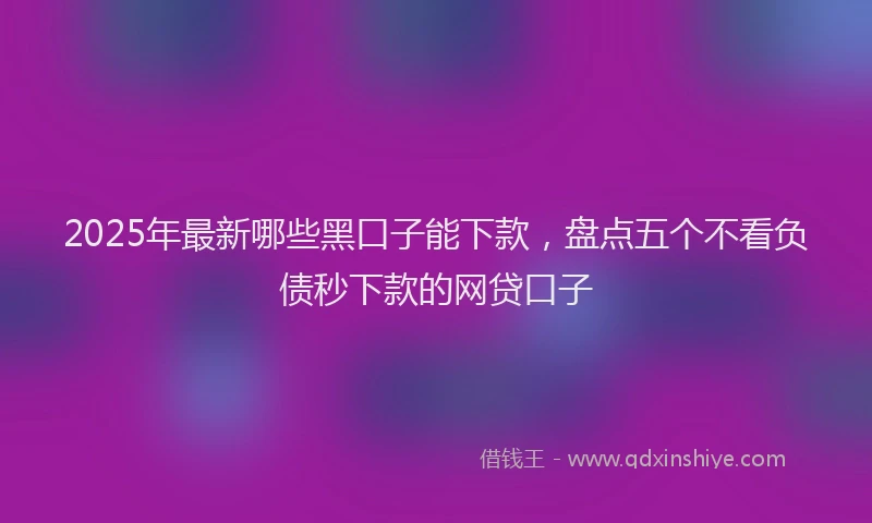 2025年最新哪些黑口子能下款，盘点五个不看负债秒下款的网贷口子