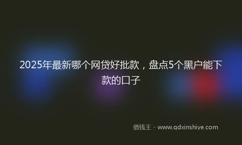 2025年最新哪个网贷好批款，盘点5个黑户能下款的口子