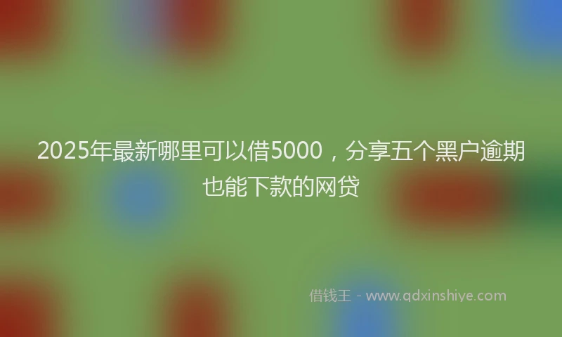 2025年最新哪里可以借5000，分享五个黑户逾期也能下款的网贷