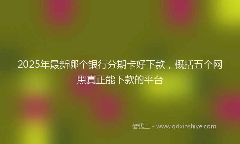 2025年最新哪个银行分期卡好下款，概括五个网黑真正能下款的平台